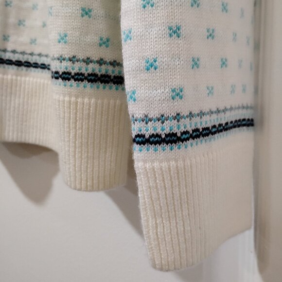 Talbots Fair Isle Wool Blend Crew Neck Sweater Ivory | Size XL Petite - Picture 6 of 8